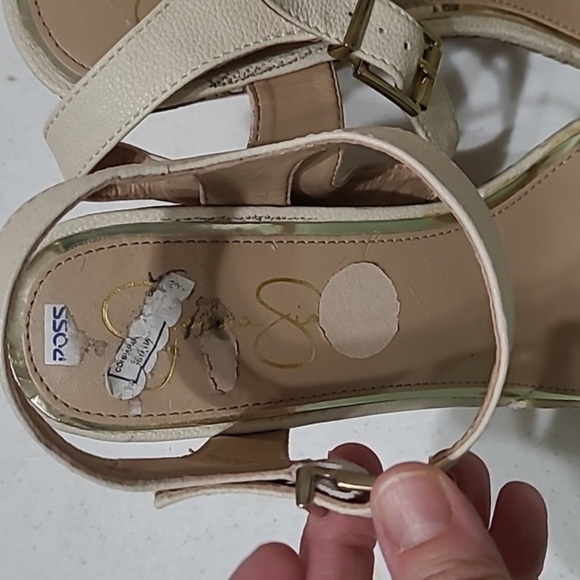Jessica Simpson cork & cream platform sandals size 11 - Picture 12 of 16